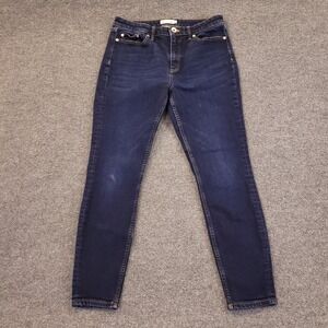 Vineyard Vines High Rise Skinny Jeans Womens Sz 30x27 Indigo Stretch Whisker